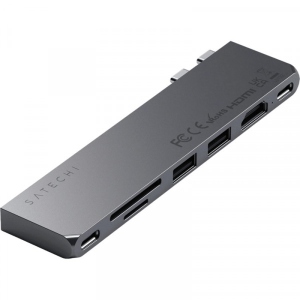 Док-станція Satechi Aluminum USB-C Pro Hub Slim Adapter Space Gray (ST-HUCPHSM)