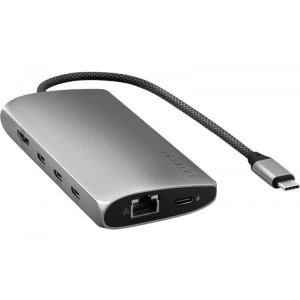 Хаб USB Satechi USB-C Multiport Adapter 8K with Ethernet V3 Space Gray (ST-P8KEM)