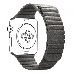 Ремінець для смарт-годинника Armorstandart Leather Loop for Apple Watch All Series 38/40/41mm Grey (ARM48654)
