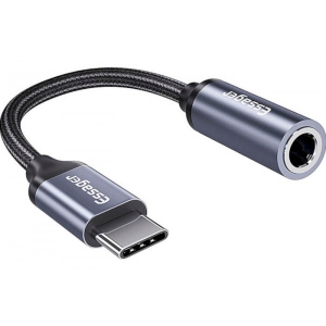 Перехідник аудіо Essager E01 Type c to 3.5mm Jack Headphone Adapter Grey (EZJE01-0G)