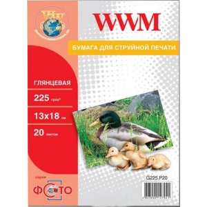 Фотопапір 13х18 WWM Photo 225г/м2 13х18см 20 л. (G225.P20)