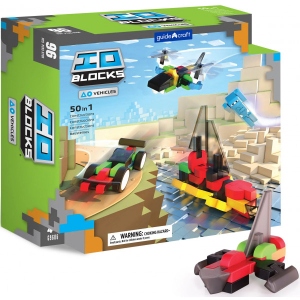Пластиковий конструктор Guidecraft IO Blocks Транспорт із доповненою 3d реальністю, 96 деталей (G9606)
