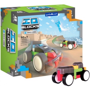 Пластиковий конструктор Guidecraft IO Blocks Гоночні машини з доповненою 3d реальністю, 48 деталей (G9607)