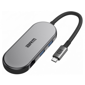 Хаб USB Armorstandart Type-C to HD4K+LAN+PD+2USB+TF/SDcard Gray (ARM69365)