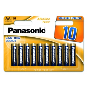 Батарейка тип AA Panasonic ALKALINE POWER AA BLI 10 (LR6REB/10BW)