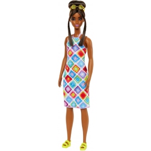 Лялька Barbie "Модниця" в сукні з візерунком у ромб (HJT07)