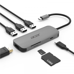 Хаб USB Acer USB-С - HDMI/3xUSB-A3.2/SD/TF/PD (HP.DSCAB.008)