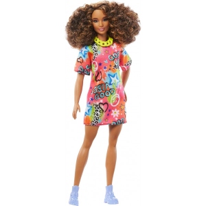 Лялька Barbie "Модниця" в яскравій сукні-футболці (HPF77)