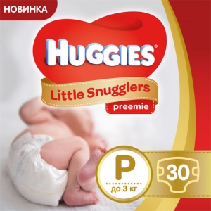 Одноразові підгузки Huggies Little Snugglers (до 3 кг) 30 шт. (36000673302)