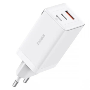 Мережевий зарядний пристрій Baseus 65W GaN5 Pro 2C+U White (CCGP120202) офіційний магазин