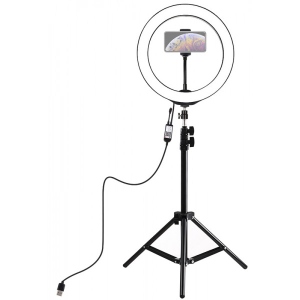 Набір для блогера PowerPlant USB RGBW LED Puluz 10 + штатив 1.1 м (PKT3043)
