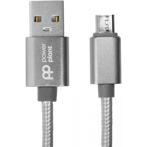 Кабель синхронізації даних PowerPlant USB-micro USB, 1 m Gray (CA912339)