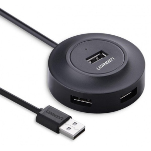 Хаб USB UGREEN CR106 4-port 1м USB 2.0 Black (20277)