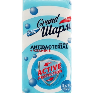 Тверде мило Grand Шарм ANTIBACTERIAL + VITAMIN E 5x70 г (4820195508138)