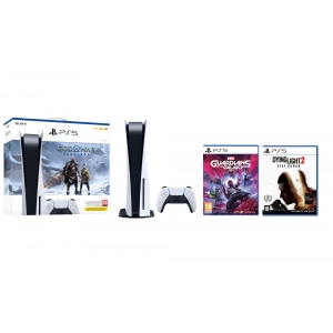 Ігрова приставка PlayStation 5 + PS5 God of War Ragnarök (код) + PS5 Marvel's Guardians of the Galaxy + PS5 Dying Light 2 Stay Human