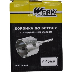 Коронка по бетону Werk 45 мм SDS-plus 07х110 мм (WE104045)