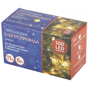 Гірлянда лінійна BPNY вологозахищена з адаптером White 100 LED, 11М, 220V, 6W (102961)