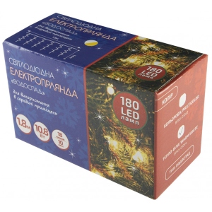 Гірлянда-штора BPNY Водопад White з адаптером 180LED, 1.8М, 10.8W (102980)