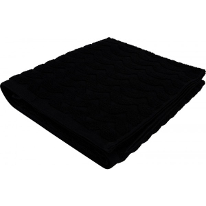 Рушник банний GM Textile махровий жакардовий чорний (зігзаг) 100х150