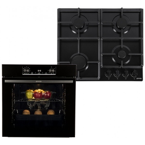 Уцінка - Духова шафа + варильна поверхня газова Gorenje BO6735E02BK + G641EB #