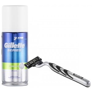 Подарунковий набір для догляду за тілом Gillette MACH3 Бритва + 1 змін.касета + Піна д/г Сіріез Аурум 100мл