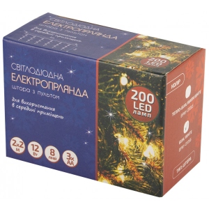 Гірлянда-штора BPNY White 200 LED, 2Мх2М, 3АА, 12W (115953)