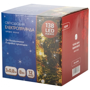 Гірлянда-штора BPNY Кулі wHITE 138LED, 3х0.8М, 220V (116066)