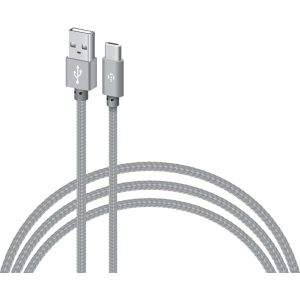 Кабель синхронізації даних Intaleo CBGNYT2 USB-USB Type-C 2m Grey (1283126489143)