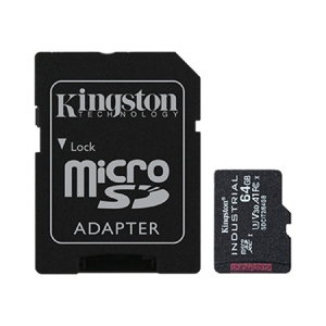 Карта пам'яті Kingston 64GB microSDXC Industrial C10 A1 pSL C Card + SD Adapter (SDCIT2/64GB)