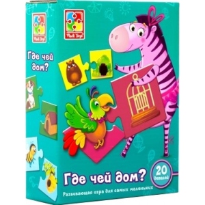 Пазли картонні (3-4 роки) Vladi Toys Де чий будиночок? (Рус) (VT1804-08)