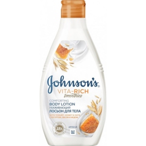 Молочко і лосьйони для тіла дитячі Johnson’s Baby Той, хто доглядає за йогуртом, вівсом і медом 400 мл (3574661385723)