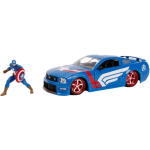Колекційна машинка 1:24 Jada Марвел. Месники Форд Мустанг GT (2006) з фігуркою Капітана Америки, 1: 24 8+ (253225007)