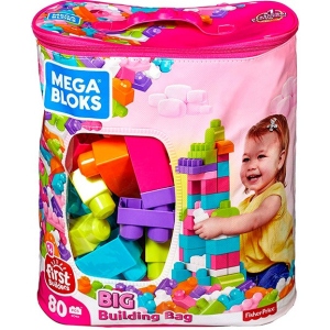 Пластиковий конструктор для малюків Mega Bloks розовый в мешке (80 дет.) (DCH62)