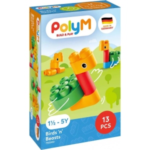 Пластиковий конструктор PolyM Птахи та звірята 13 деталей (760002)