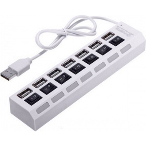 Хаб USB Voltronic 7хUSB 2.0 White (YT-H7SHS-W/10450) в Києві