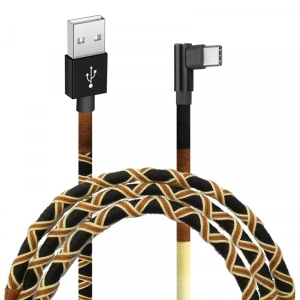 Кабель синхронізації даних Grand-X USB-USB-C 2.1A 1m Brown/Yellow (FC-08BY)