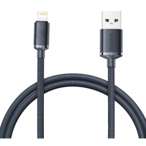 Кабель синхронізації даних Baseus Crystal Shine Series Fast Charging Data Cable USB to iP 2.4A 2m Black (CAJY000101)