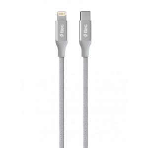 Кабель синхронізації даних Ttec AlumiCable USB-C - Lightning 1.5m Silver (2DK41G)