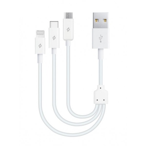 Кабель синхронізації даних Ttec MiniCable Trio USB - Lightning/microUSB/USB-C 0.3m White (2DK13)
