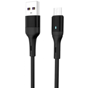 Кабель синхронізації даних SkyDolphin S06V LED Smart Power USB - microUSB 1 м Black (USB-000559)