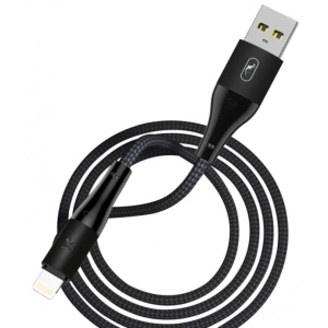 Кабель синхронізації даних SkyDolphin S49L LED Aluminium Alloy USB - Lightning 1 м Black (USB-000567)