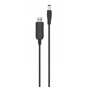 Кабель живлення ACCLAB USB-A DC 5.5х2.5mm 12В/1A Black (1283126552847)