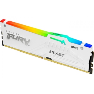 Память DDR Kingston Fury Beast White RGB 16GB (1x16) DDR5 5600 MHz (KF556C40BWA-16)