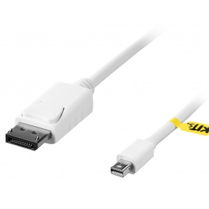 Кабель Kit MiniDisplayPort to DisplayPort AM/AM White 0.3m (KITS-FL-001) купити в Україні