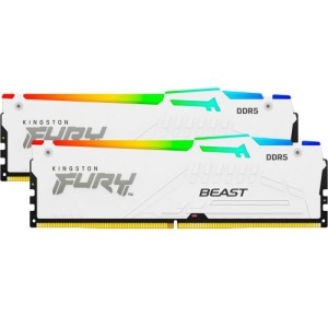 Память DDR Kingston Fury Beast White RGB 2x16GB/5200 DDR5 XMP (KF552C40BWAK2-32)