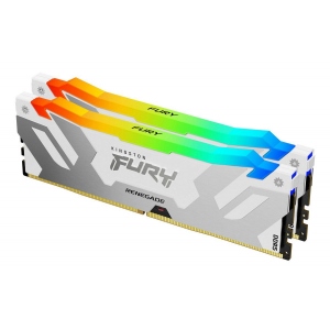 Память DDR Kingston Fury Renegade RGB White/Silver DDR5 6800MHz 32GB Kit 2x16GB (KF568C36RWAK2-32)