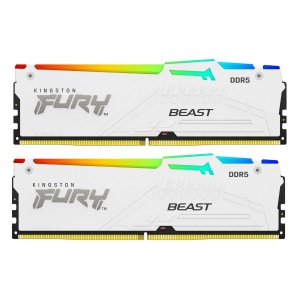 Память DDR Kingston Fury Beast White RGB 2x32GB/5600 DDR5 (KF556C40BWAK2-64)