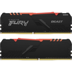Память DDR Kingston DDR4 2x16GB/3600 Fury Beast RGB Black (KF436C18BBAK2/32)
