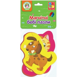Пазли магнітні (до 2 років) Vladi Toys Кошеня і щеня (укр) (VT3208-10)