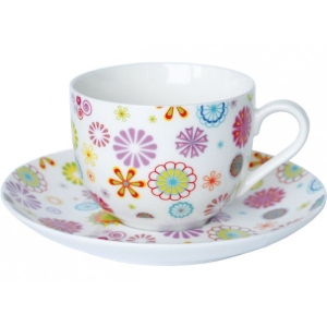 Чашка Krauff з блюдцем 15,2 см Blumen 21-244-014